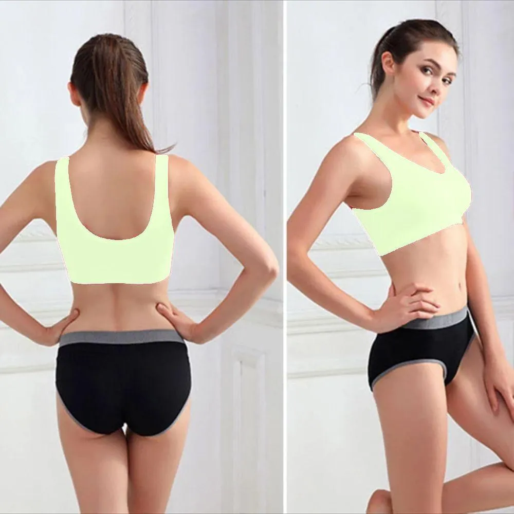 Pack of 3 Stretchable Sports Bra - Aire Bra - 2B-107 - Mix Colours