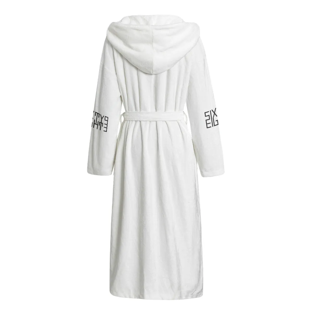 Sixty Eight 93 Logo Black White Unisex Flannel Hooded Bathrobe